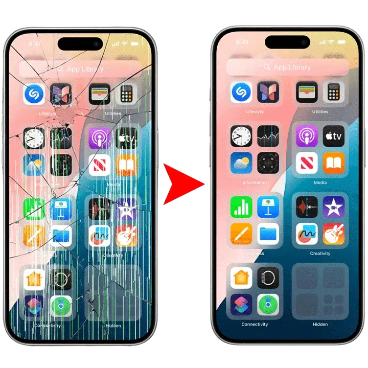 iPhone Screen Repair Before after